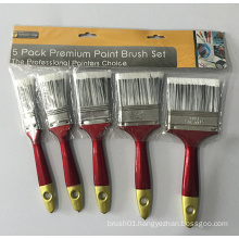 Plastic Handle 5 Pack Premium Paint Brush Set (YY-611)